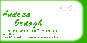 andrea ordogh business card